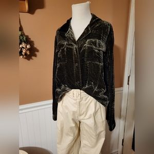 Chico's Sage Velvet Shacket